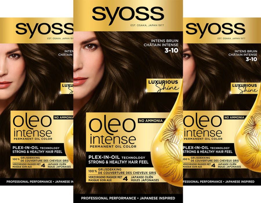 SYOSS Oleo Intense Haarverf 3-10 Intens Bruin Voordeelverpakking 3 Stuks
