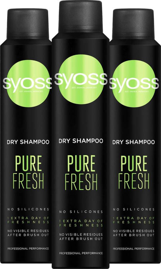 Syoss Pure Fresh droogshampoo 3x 200 ml voordeelverpakking