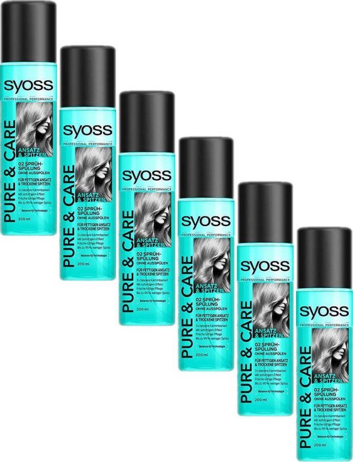 SYOSS Purify & Care Spray Conditioner Anti-Klit Spray Voordeelverpakking 6 x 150 ml