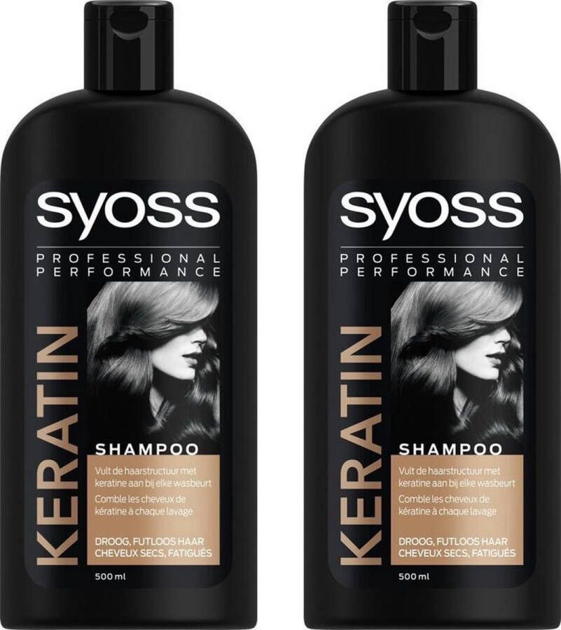 Syoss Keratine Shampoo Voor Droog En Futloos Haar 2x 500ml