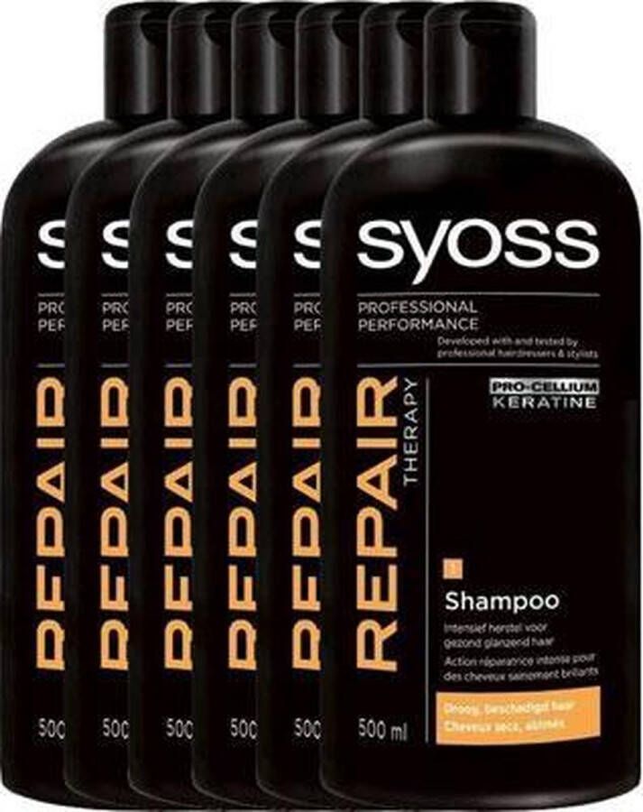 SYOSS Shampoo Repair Therapy Voordeelverpakking 6 x 500 ml