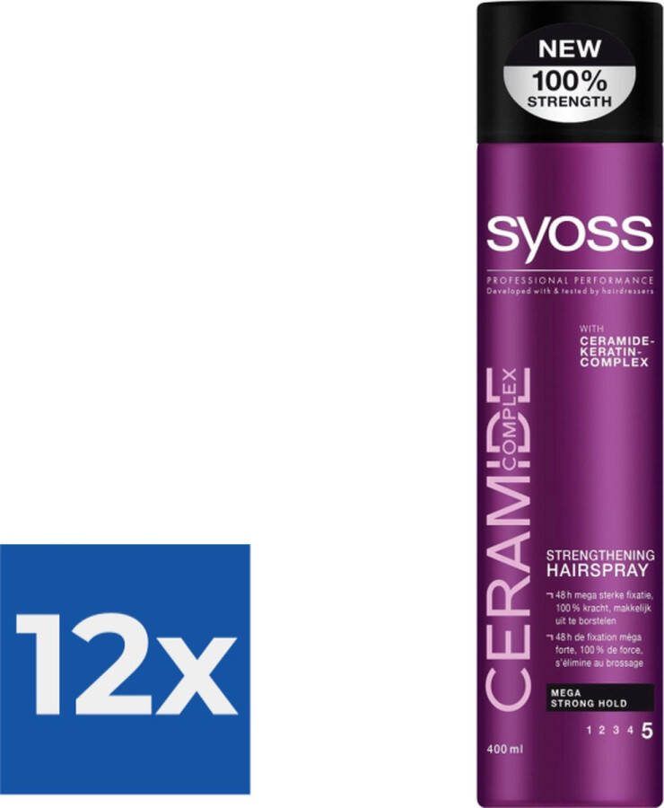SYOSS Styling-Hairspray Ceramide 1 stuk Voordeelverpakking 12 stuks