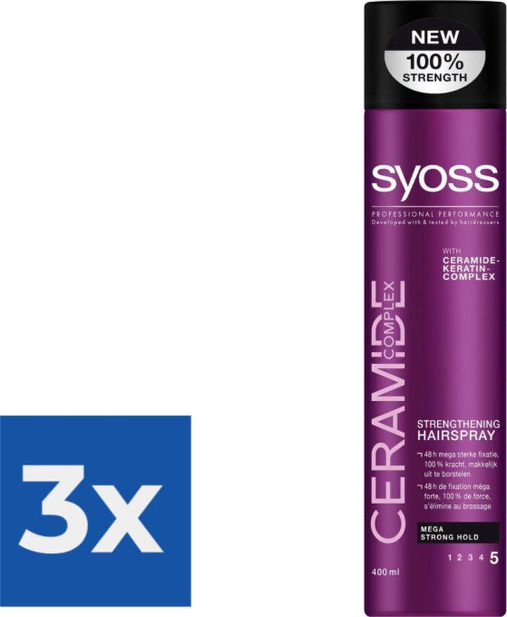 SYOSS Styling-Hairspray Ceramide 1 stuk Voordeelverpakking 3 stuks