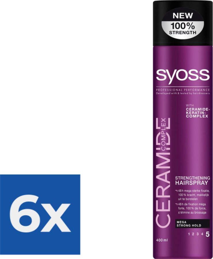 SYOSS Styling-Hairspray Ceramide 1 stuk Voordeelverpakking 6 stuks