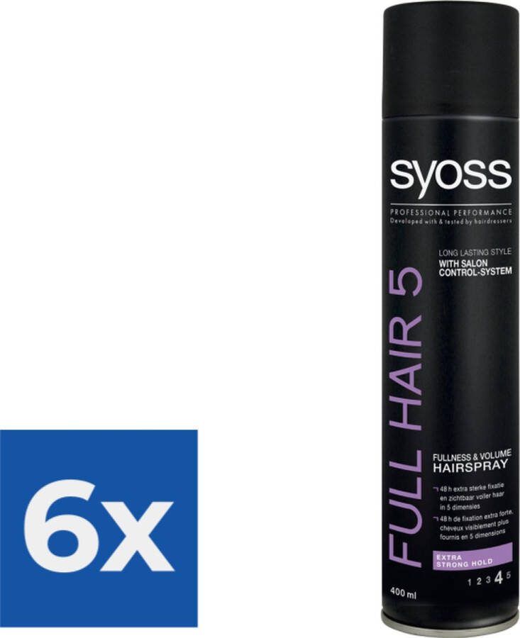 SYOSS Styling-Hairspray Full Hair 5 Voordeelverpakking 6 stuks