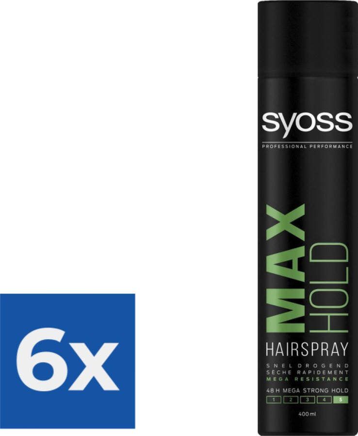 SYOSS Styling-Hairspray Max Hold 1 stuk Voordeelverpakking 6 stuks