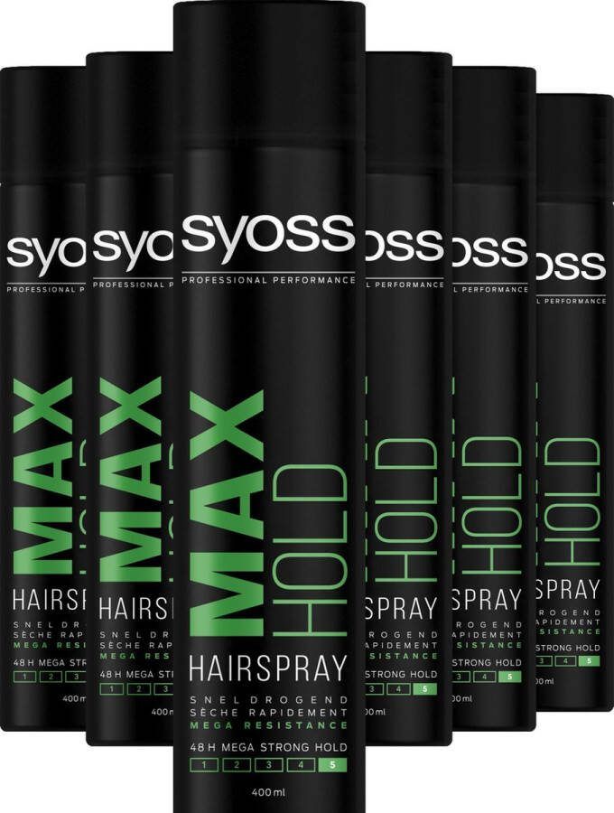 SYOSS Styling Max Hold Haarlak 6x 400ml Voordeelverpakking