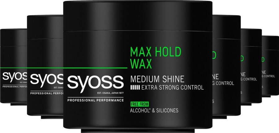 SYOSS Styling Max Hold Wax Haarwax Haarstyling 6 x 150 ml Voordeelverpakking