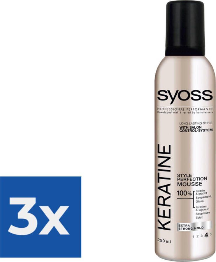 SYOSS Styling-Mousse Keratin Voordeelverpakking 3 stuks
