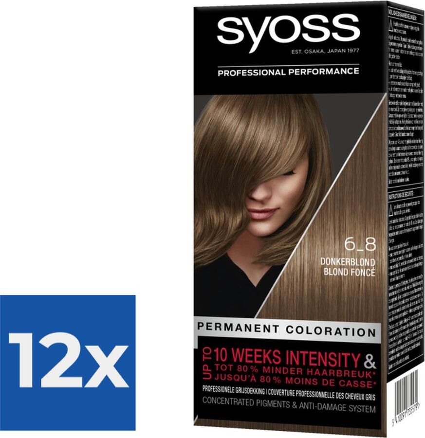 SYOSS Color baseline 6-8 Donkerblond Haarverf 1 stuk Voordeelverpakking 12 stuks