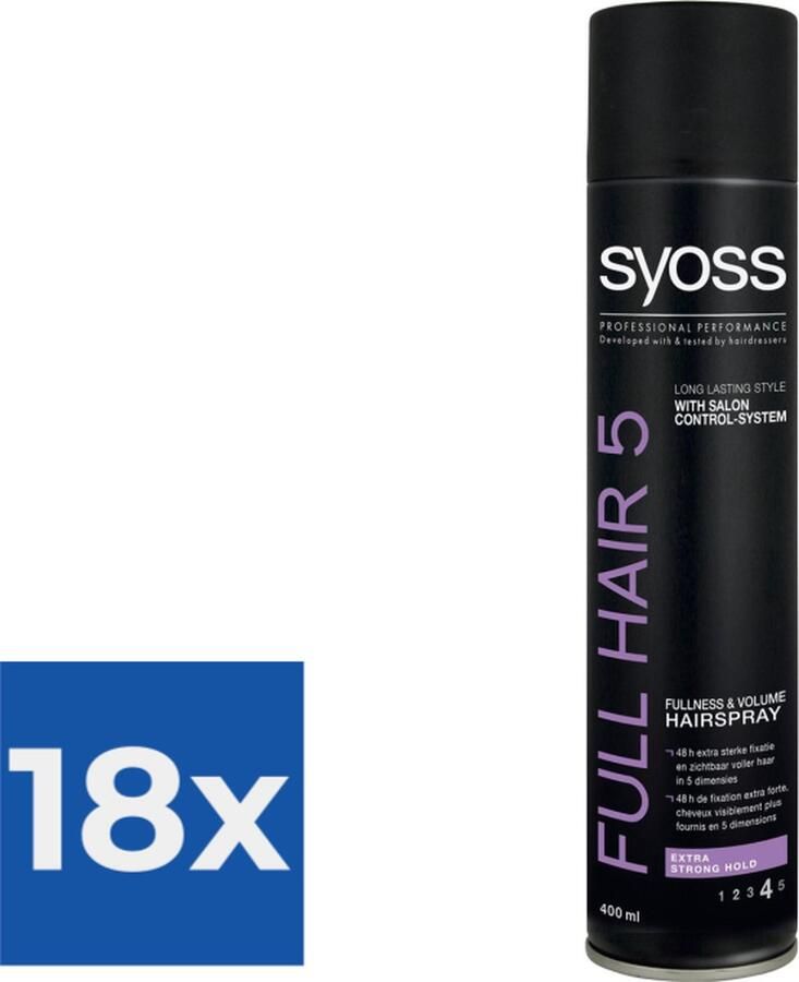 SYOSS Styling-Hairspray Full Hair 5 Voordeelverpakking 18 stuks