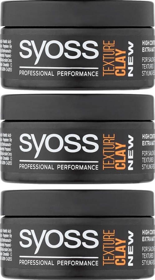 SYOSS Texture Clay High Control Haarmousse Voordeelbox 3 x 100 ml