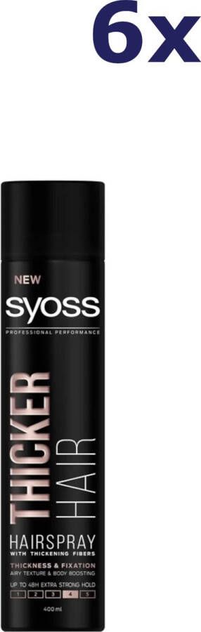 SYOSS Thicker Hair Haarlak Haarstyling Haarlak Voordeelverpakking 6 x 400 ml