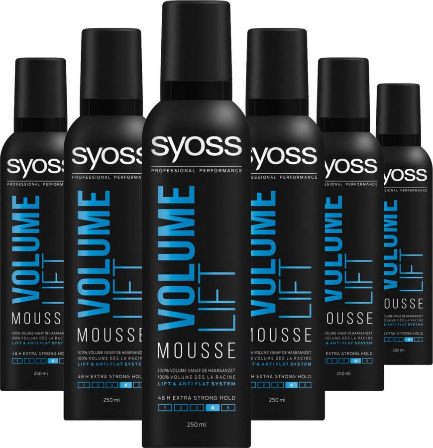 SYOSS Volume Lift Styling-Mousse Haarmousse Haarstyling Voordeelverpakking 6 Stuks