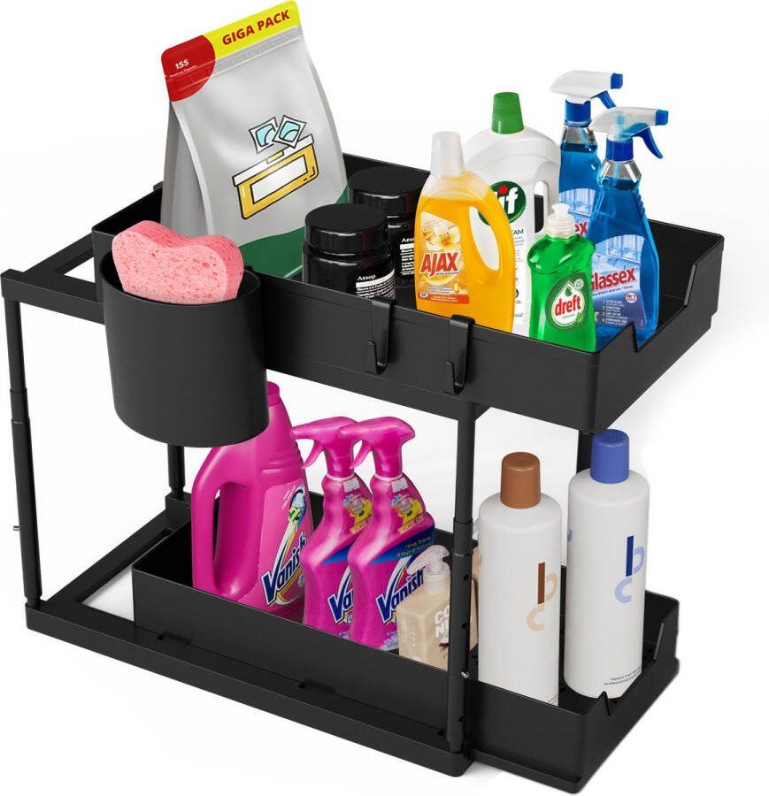 Syver Gootsteenkast Organizer Keukenkast Organizer Gootsteenkast Inclusief microvezeldoekjes