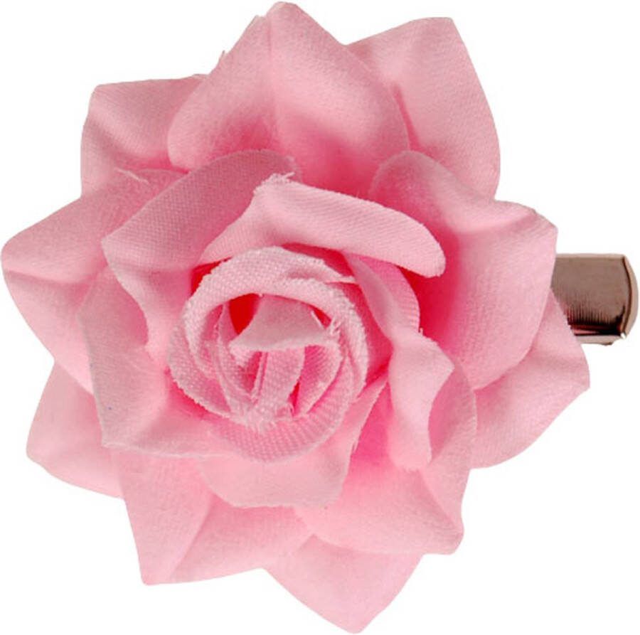 S.Y.W Haarclipje bloem roze 5 cm