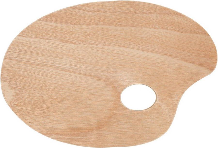 Merkloos Sans marque 1x Houten schilder palet 20 x 30 cm Verfpalet Verf mengen houten schilderspalet met duim gat