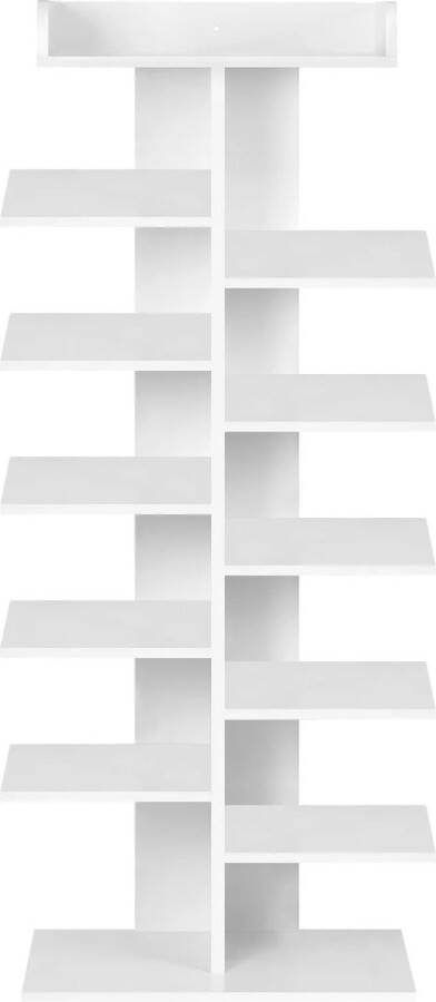 T&L Store Schoenenrek Schoenenkast Schoenenrek Wit Ruimtebesparend 45kg Belastbaar Modern Woonkamer 49.5x30x113.5 cm