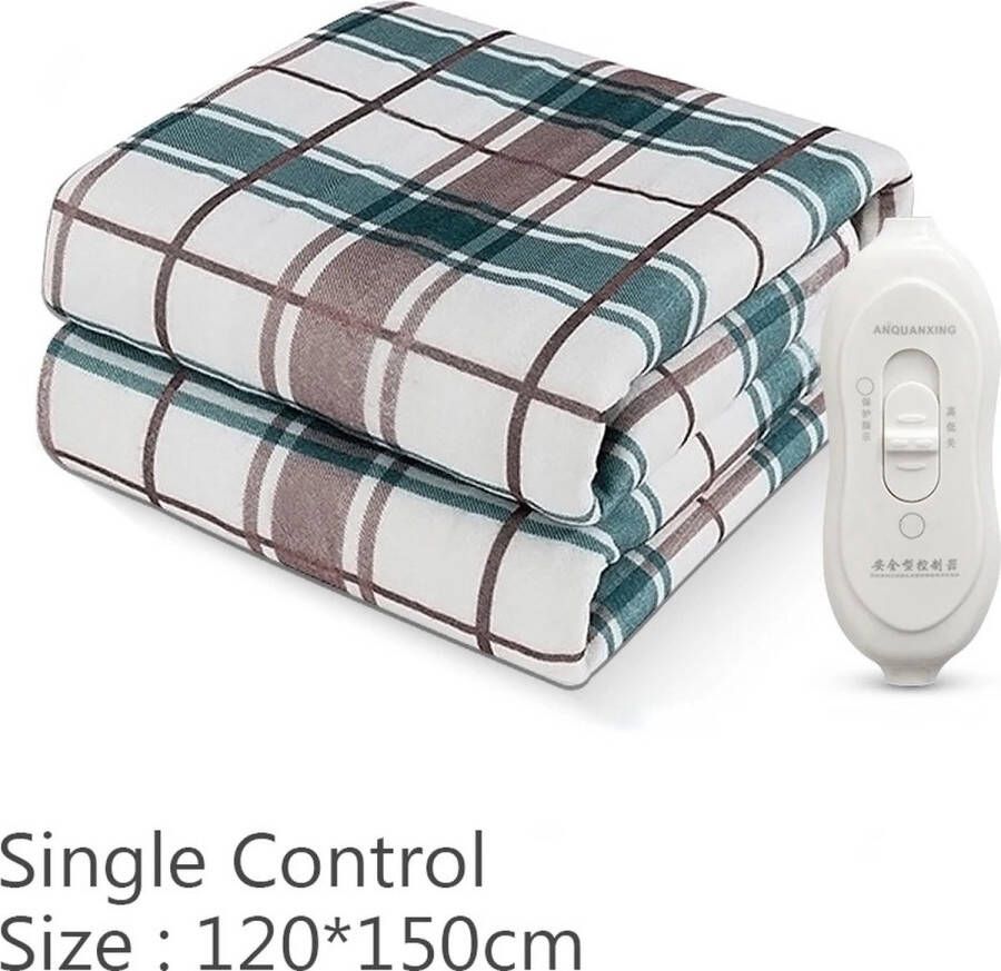 T&L Store Elektrische Deken Ruitvorm Single Control 220V Thermische Verwarming 3 Temperatuur Instellingen 120x150cm
