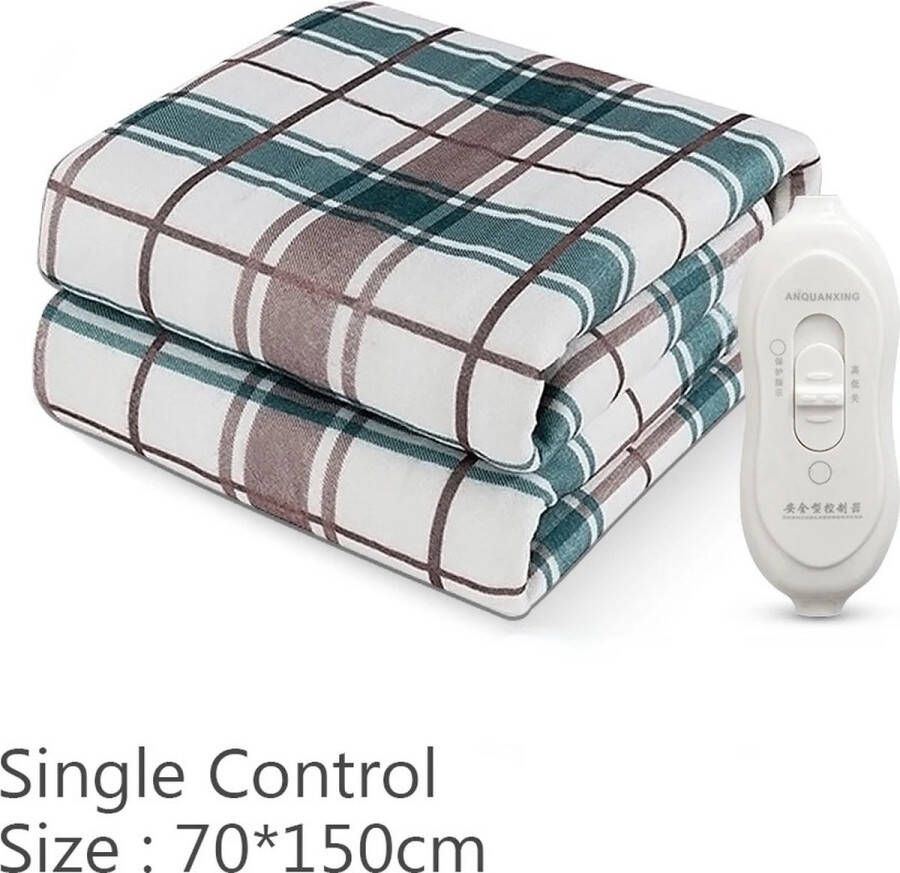 T&L Store Elektrische Deken Ruitvorm Single Control 220V Thermische Verwarming 3 Temperatuur Instellingen 70x150cm