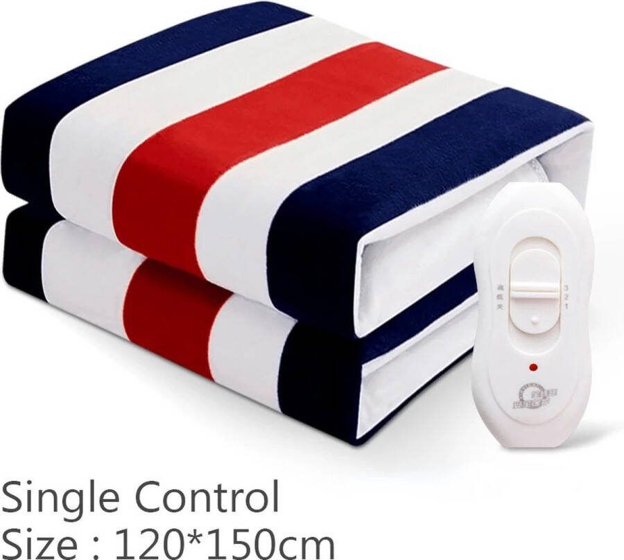 T&L Store Elektrische Deken Streep Single Control 220V Thermische Verwarming 3 Temperatuur Instellingen 120x150cm