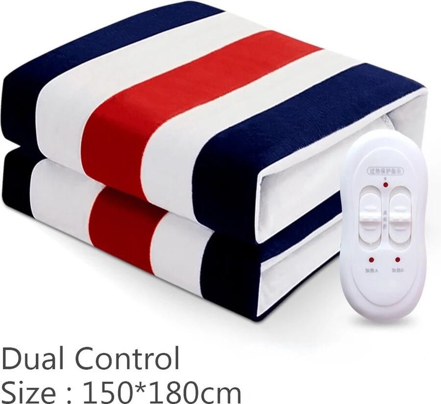 T&L Store Elektrische Deken Streep Single Control 220V Thermische Verwarming 3 Temperatuur Instellingen 150x180cm