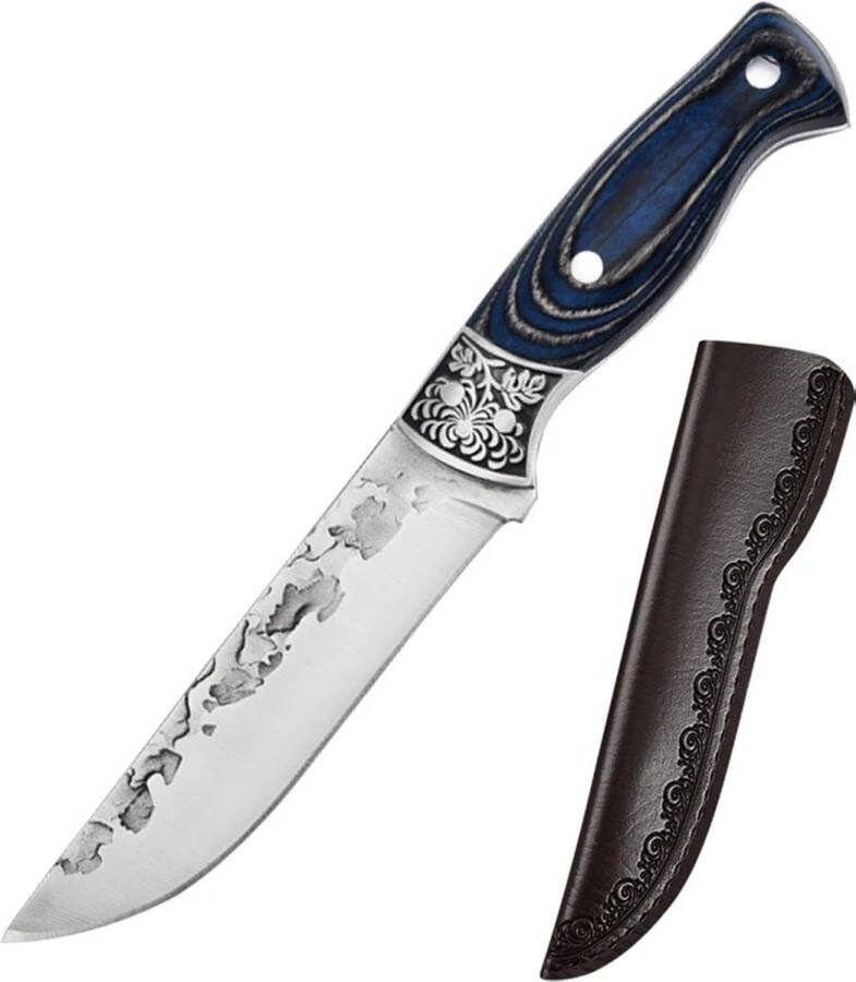 T&L Store Koksmes Keukenmessen Hittebestendig Roestvrij Staal Handgemaakt 56 HRC Met Cover Bladdikte 3mm