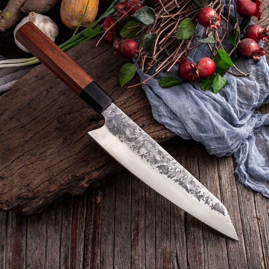 T&M Knives Japans Mes Kiritsuke Sushi Mes Professioneel Koksmes 34CM Staal Keukenmes