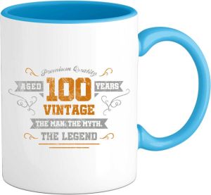 T-SHIRT KNALLER 100 Jaar vintage legend Verjaardag cadeau Kado tip Mok Aqua