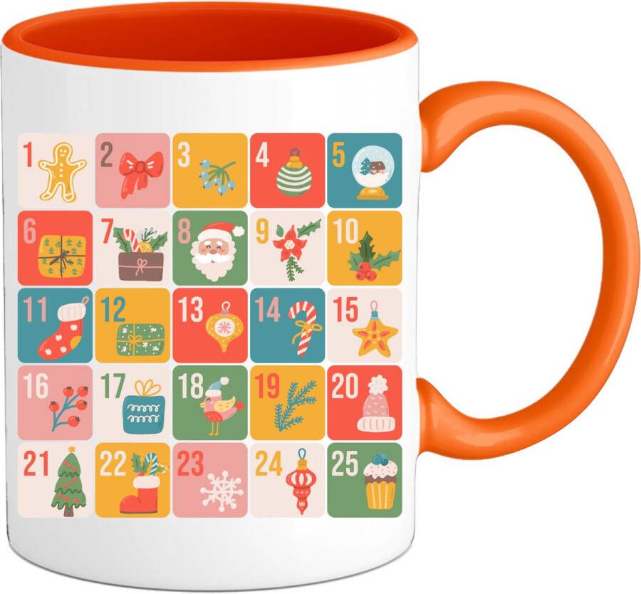 T-SHIRT KNALLER Adventskalender Kerst Aftelkalender Kalender Mok Oranje