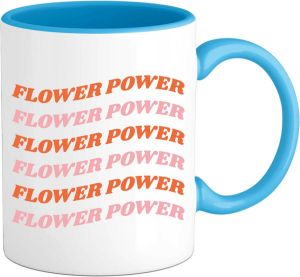 T-SHIRT KNALLER Flower power Mok Aqua