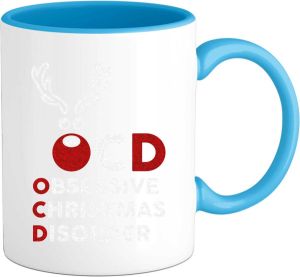 T-SHIRT KNALLER OCD Obsessive Christmas Disorder Mok Aqua