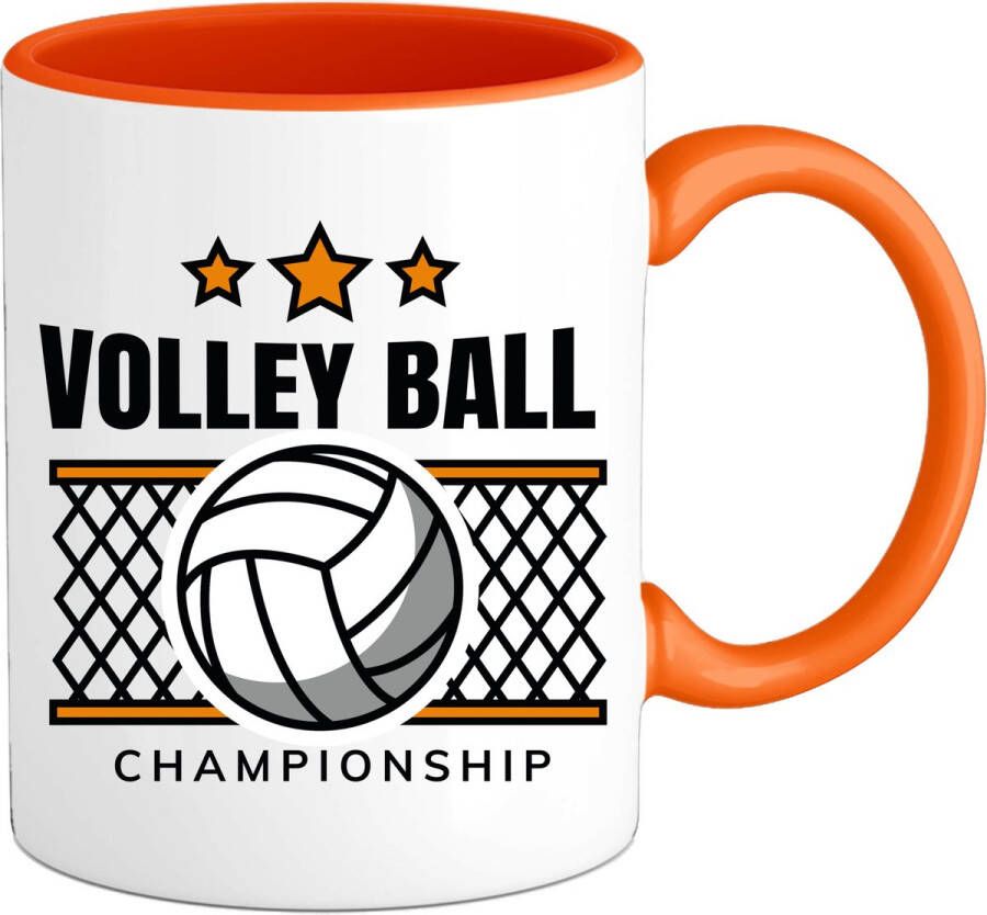 T-SHIRT KNALLER Volleybal net sport Mok Oranje