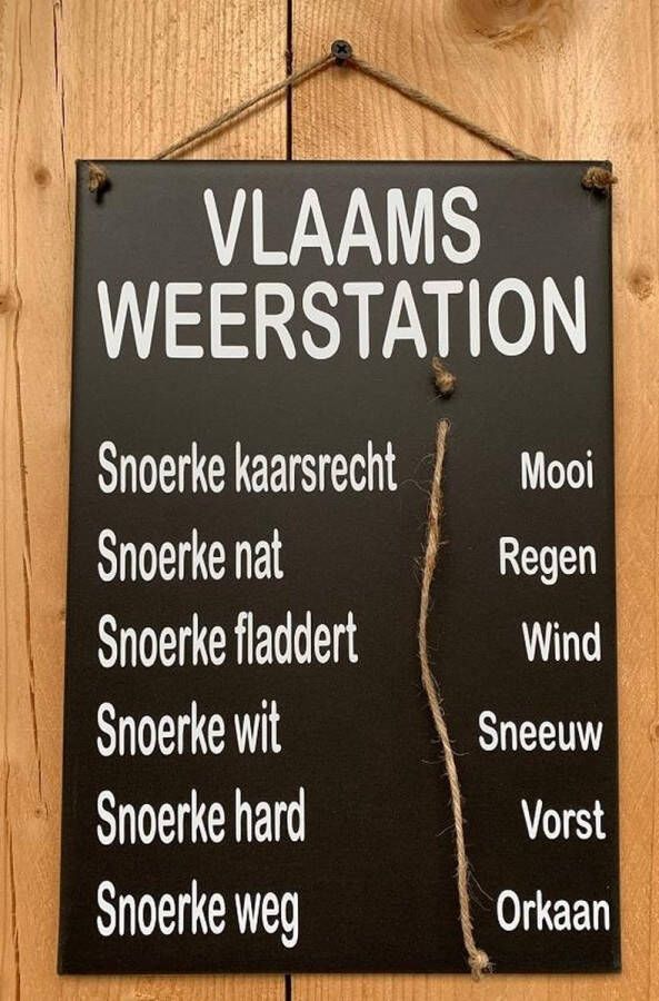 't Zinkhuysje Vlaams weerstation antraciet 20x30 cm. weerbericht