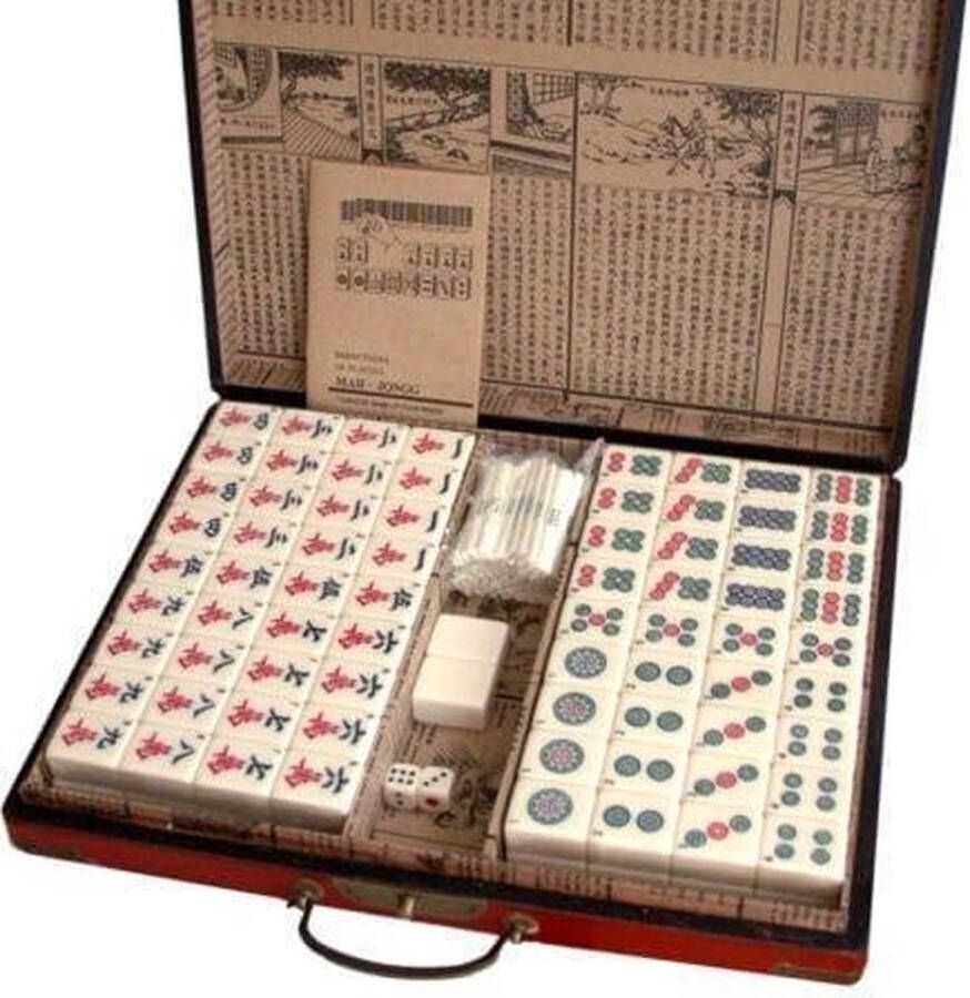TA-HWA Mahjong spel in luxe houten koffer L