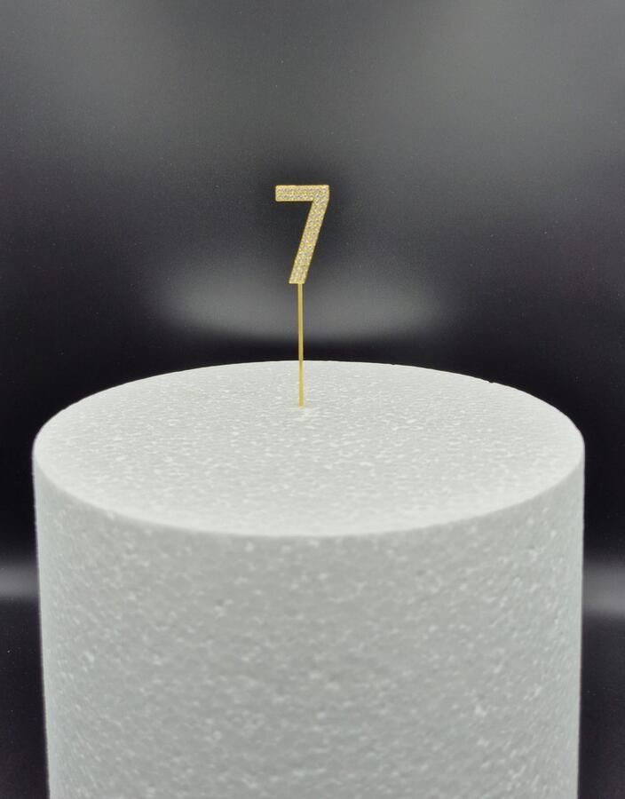 Taartdecoratie.nl Taarttopper Cijfer Small (11 cm) glitter zeven 7 Taartdecoratie Cake Topper getal voor leeftijd: 17 27 37 47 57 67 70 71 72 73 74 75 76 77 78 79 87 97
