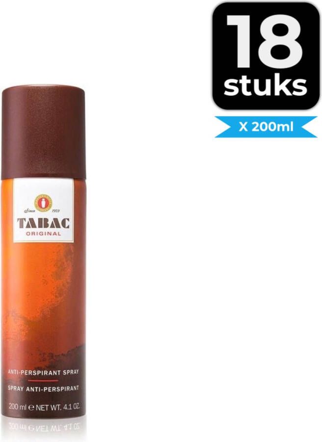 Tabac Original Anti-Perspirant 200 ml Deodorant Voordeelverpakking 18 stuks