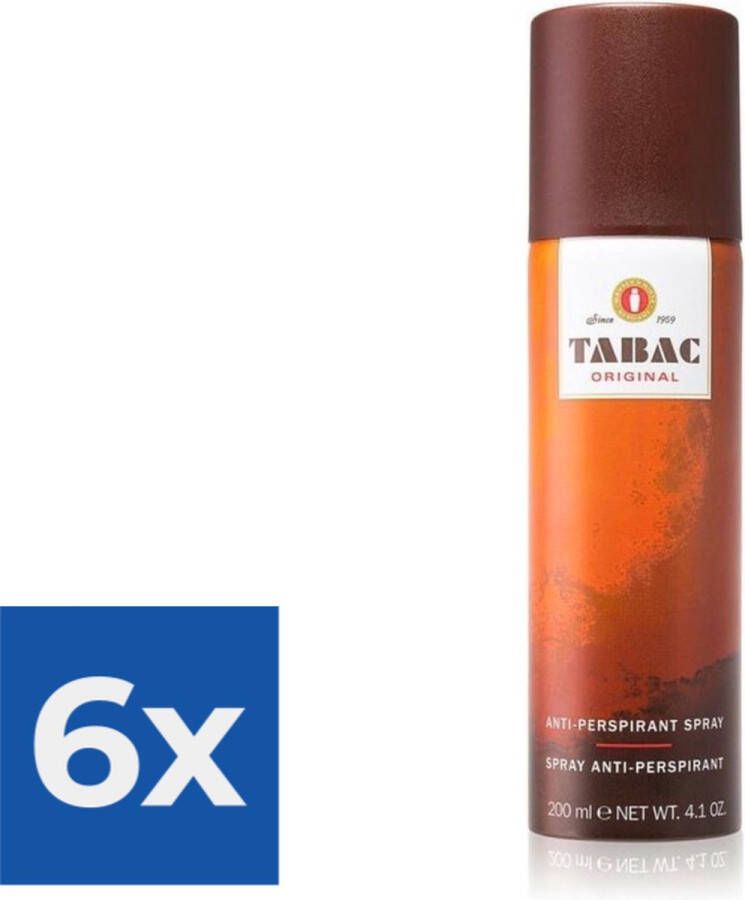 Tabac Original Anti-Perspirant 200 ml Deodorant Voordeelverpakking 6 stuks