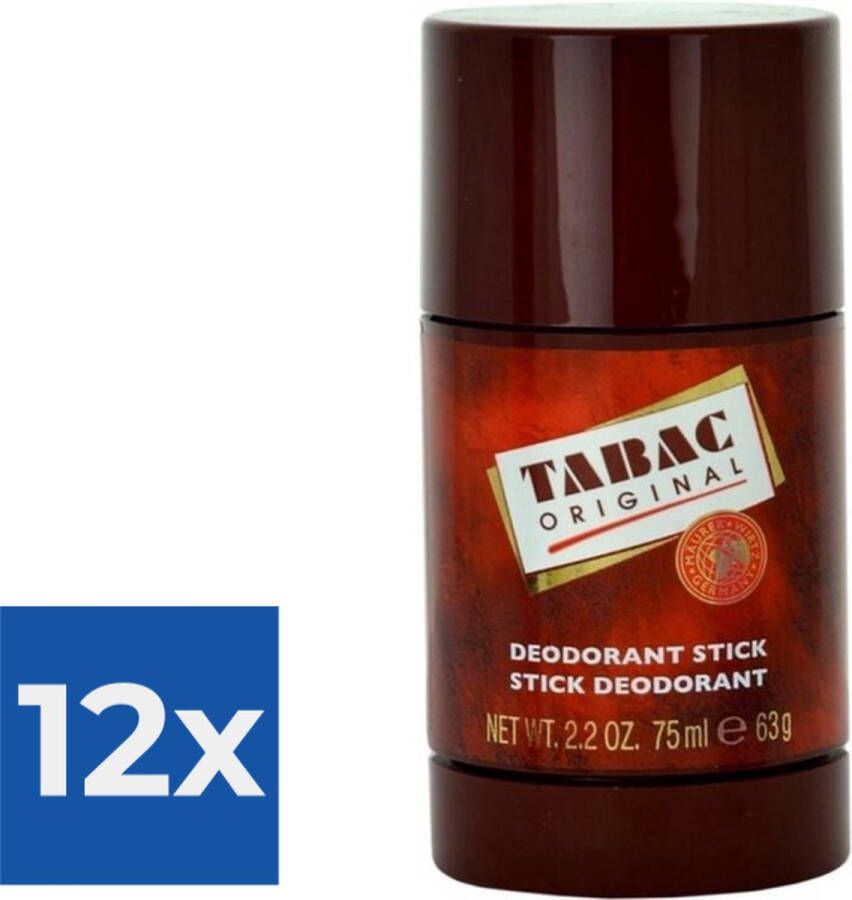 Tabac Original Stick 75 ml Deodorant Voordeelverpakking 12 stuks