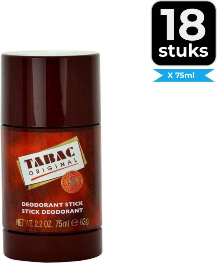 Tabac Original Stick 75 ml Deodorant Voordeelverpakking 18 stuks