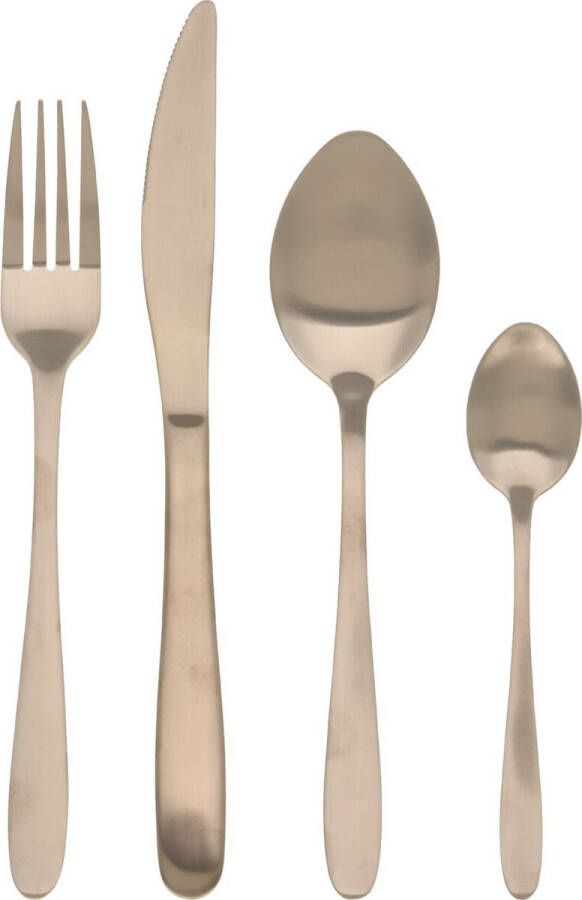 Excellent Houseware Bestekset Tableware Collection 16-delig goud RVS 4 personen Besteksets