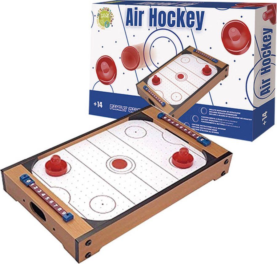 Tachan Airhockey Tabletop Compacte Airhockeytafel 51 x 31 cm Met Luchtaandrijving Hout