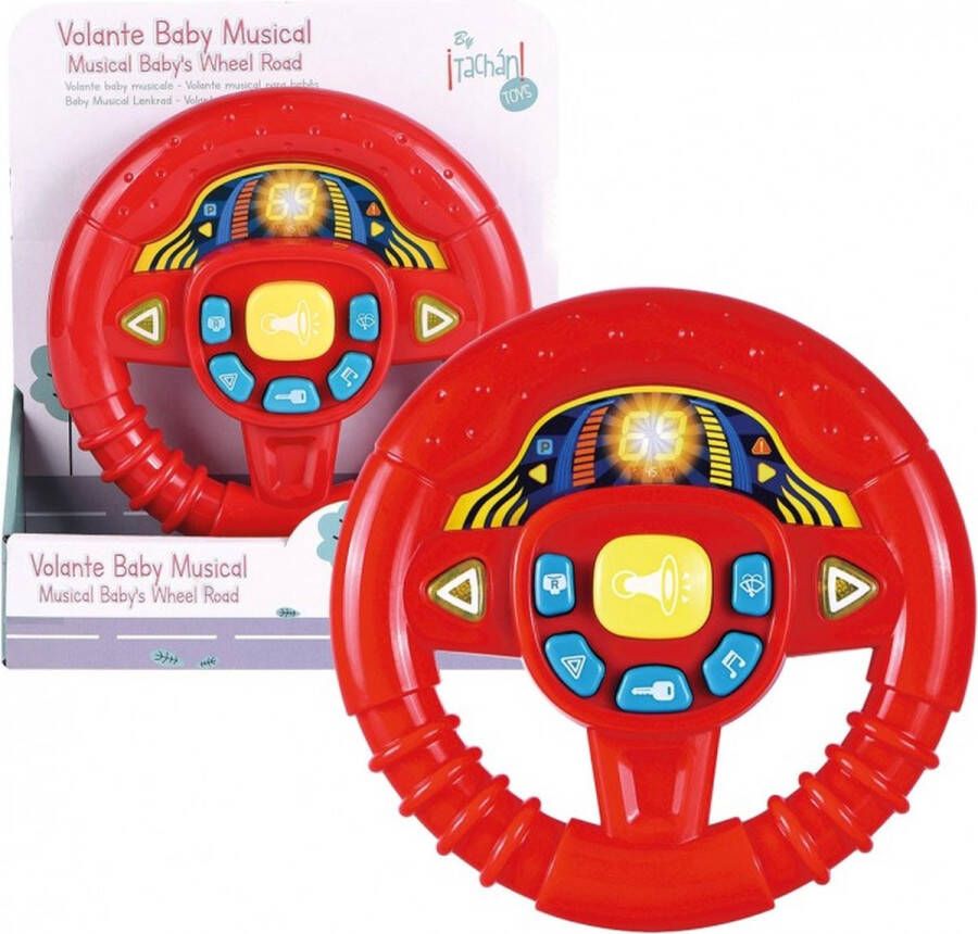 Tachan Speelgoedstuur met Licht en Geluid Rood Compact Babystuur inclusief Batterijen