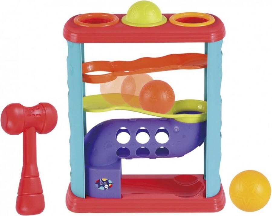 Tachan Zig Zag Hamerbank met Ballen Babyspeelgoed Ballenbaan met Hamer Vanaf 18 Maanden