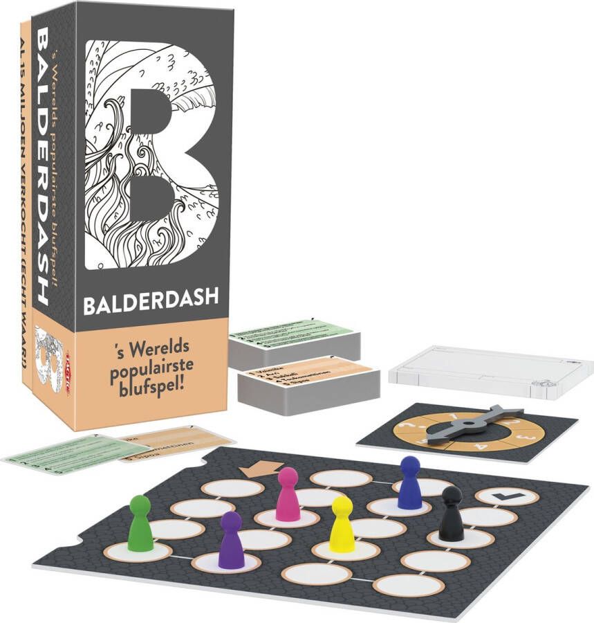 Tactic bordspel Balderdash karton bruin zwart 5-delig