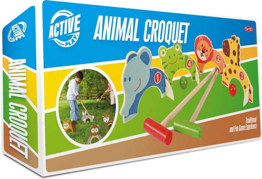 Tactic croquetspel junior 4 5 x 42 5 x 18 5 cm hout bruin