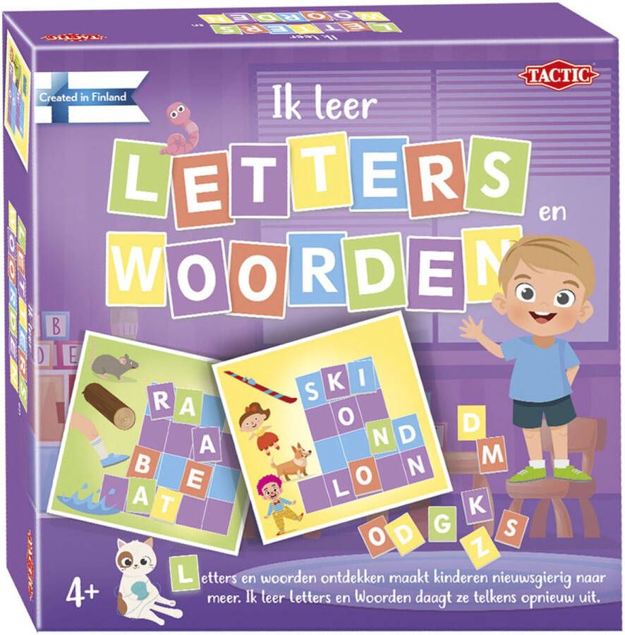 Tactic leerspel letters en woorden junior karton paars 119-delig