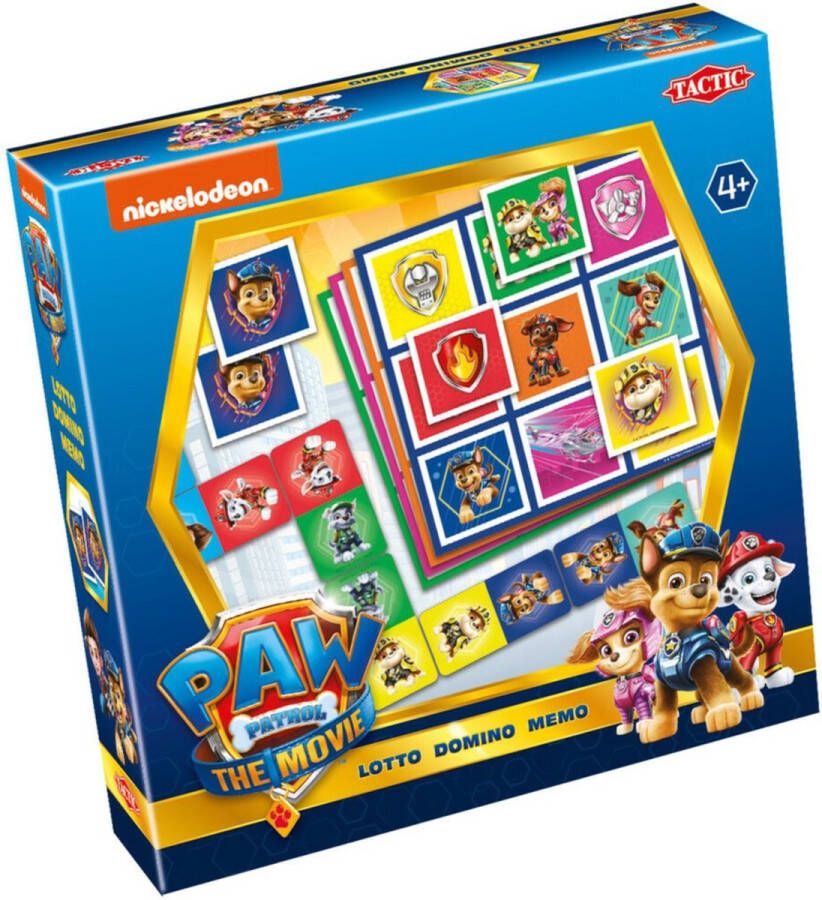 Tactic Klassieke Spellen Paw Patrol The Movie 3-in-1 : Memo Lotto Domino