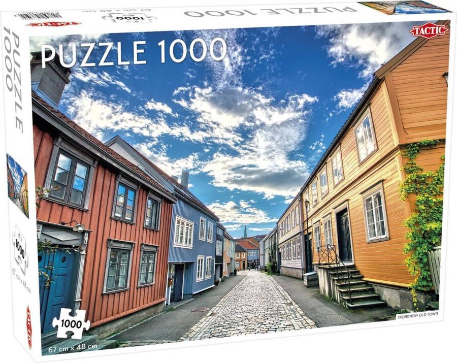 Tactic Puzzel 1000 Stukjes Volwassenen Legpuzzel puzzel Oude stad Trondheim 67x48 cm Puzzel 1000 Stukjes