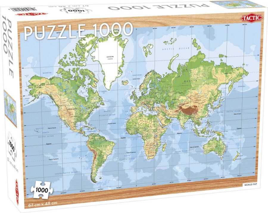 Tactic Puzzel World Map 1000 Stukjes